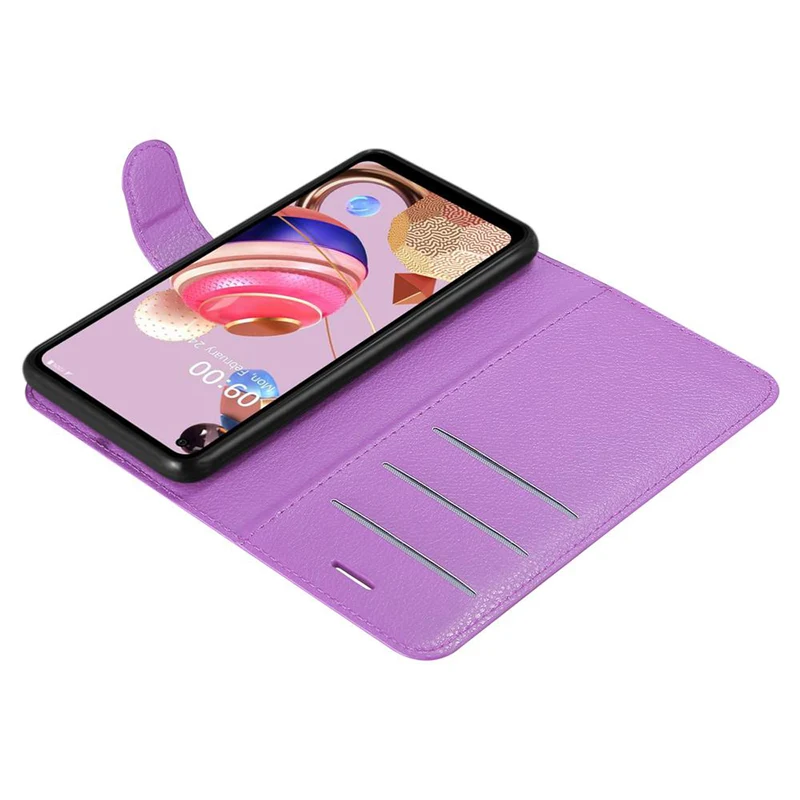Cadorabo Hülle kompatibel mit LG K51S Schutzhülle mit Magnetverschluss, Standfunktion und Kartenfach