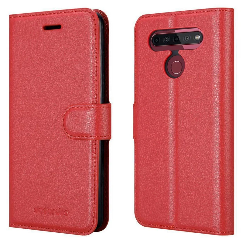 Cadorabo Hülle kompatibel mit LG K51S Schutzhülle mit Magnetverschluss, Standfunktion und Kartenfach
