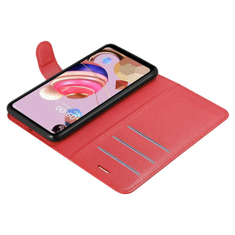Cadorabo Hülle kompatibel mit LG K51S Schutzhülle mit Magnetverschluss, Standfunktion und Kartenfach