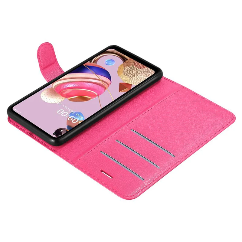 Cadorabo Hülle kompatibel mit LG K51S Schutzhülle mit Magnetverschluss, Standfunktion und Kartenfach