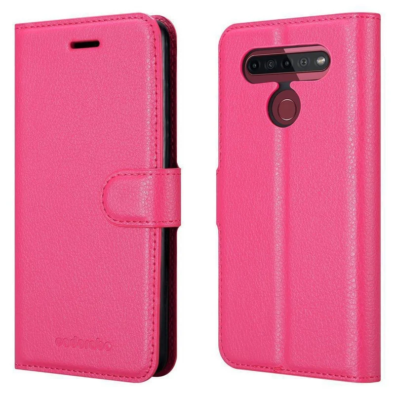 Cadorabo Hülle kompatibel mit LG K51S Schutzhülle mit Magnetverschluss, Standfunktion und Kartenfach