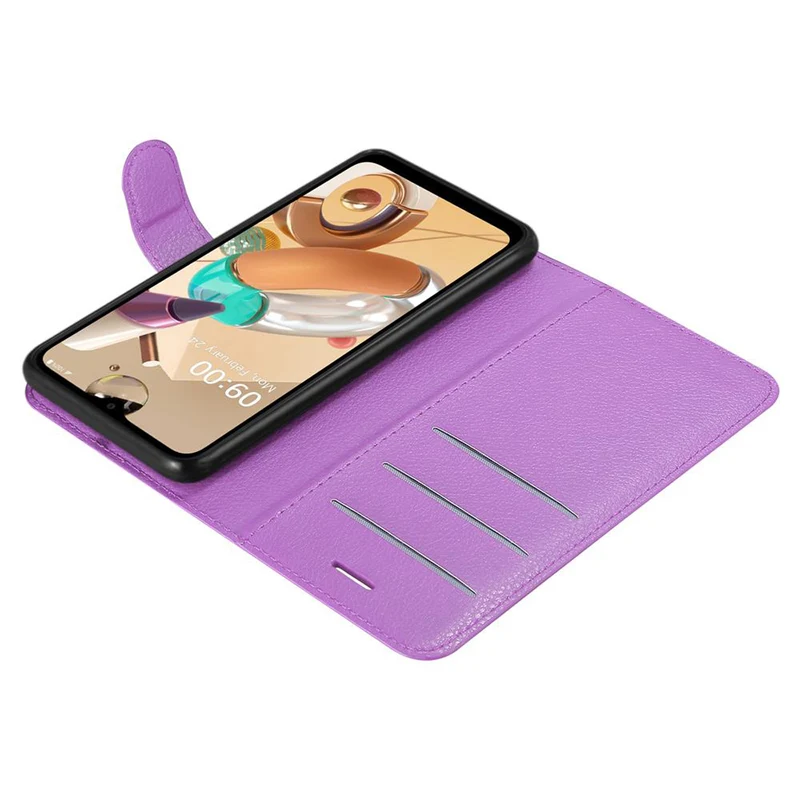Cadorabo Hülle kompatibel mit LG K41S Schutzhülle mit Magnetverschluss, Standfunktion und Kartenfach