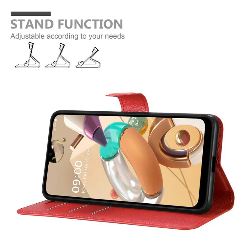 Cadorabo Hülle kompatibel mit LG K41S Schutzhülle mit Magnetverschluss, Standfunktion und Kartenfach
