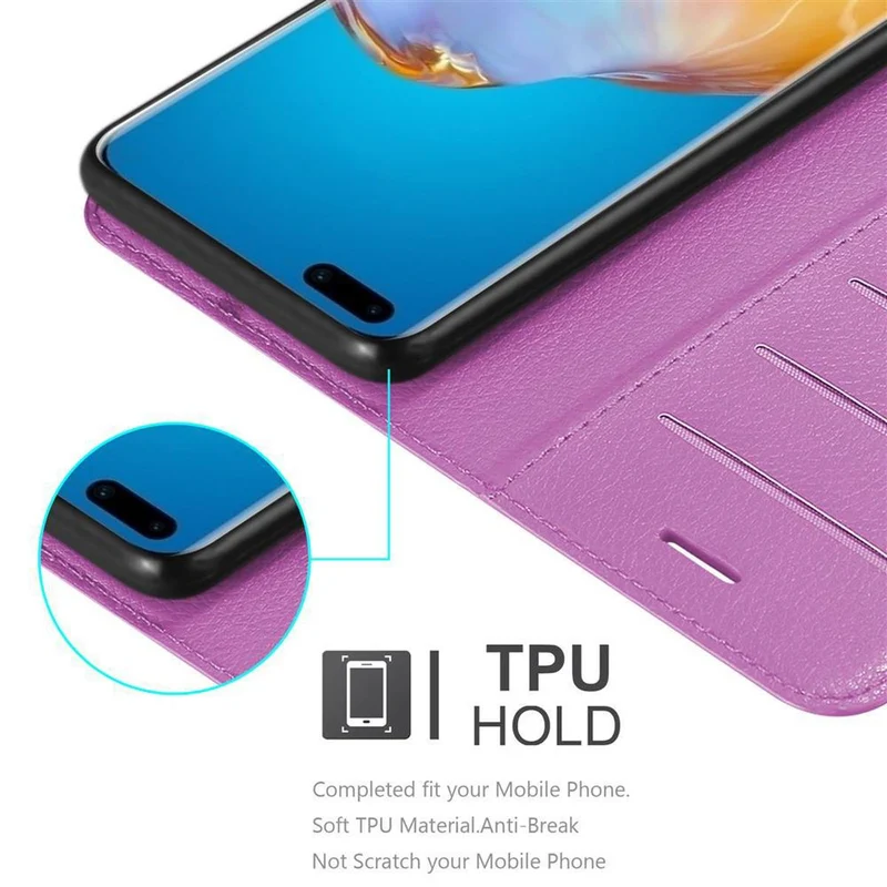 Cadorabo Hülle kompatibel mit Huawei P40 PRO / P40 PRO+ Schutzhülle mit Magnetverschluss, Standfunktion und Kartenfach