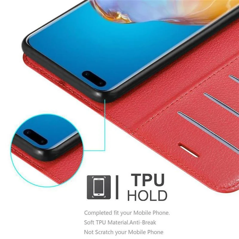 Cadorabo Hülle kompatibel mit Huawei P40 PRO / P40 PRO+ Schutzhülle mit Magnetverschluss, Standfunktion und Kartenfach