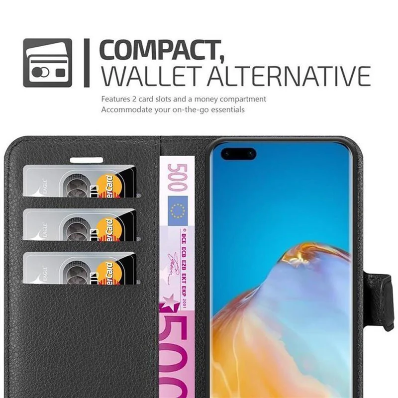 Cadorabo Hülle kompatibel mit Huawei P40 PRO / P40 PRO+ Schutzhülle mit Magnetverschluss, Standfunktion und Kartenfach
