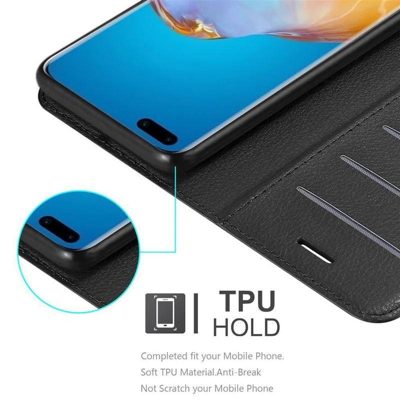 Cadorabo Hülle kompatibel mit Huawei P40 PRO / P40 PRO+ Schutzhülle mit Magnetverschluss, Standfunktion und Kartenfach
