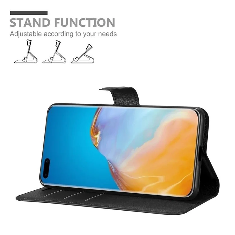 Cadorabo Hülle kompatibel mit Huawei P40 PRO / P40 PRO+ Schutzhülle mit Magnetverschluss, Standfunktion und Kartenfach
