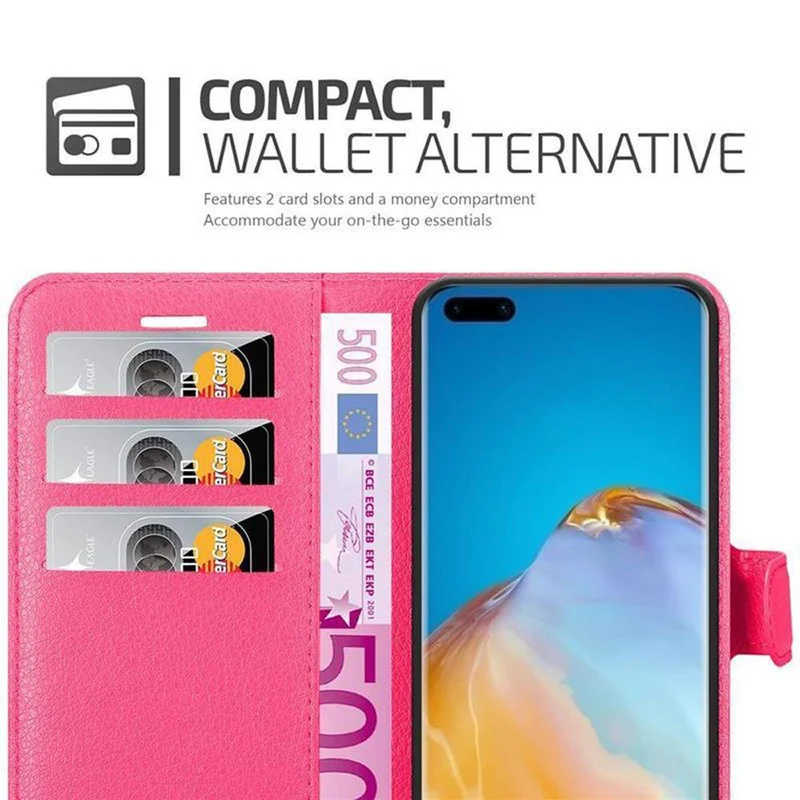 Cadorabo Hülle kompatibel mit Huawei P40 PRO / P40 PRO+ Schutzhülle mit Magnetverschluss, Standfunktion und Kartenfach
