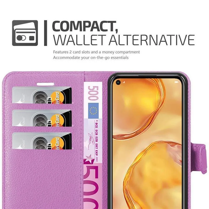 Cadorabo Hülle kompatibel mit Huawei NOVA 6 SE / P40 LITE / NOVA 7i Schutzhülle mit Magnetverschluss, Standfunktion und Kartenfach