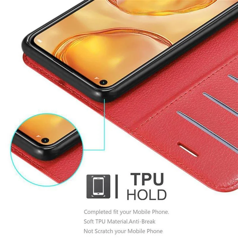 Cadorabo Hülle kompatibel mit Huawei NOVA 6 SE / P40 LITE / NOVA 7i Schutzhülle mit Magnetverschluss, Standfunktion und Kartenfach