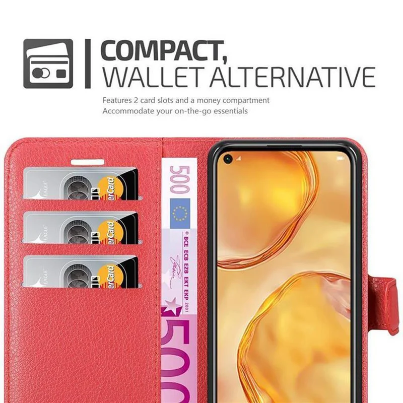 Cadorabo Hülle kompatibel mit Huawei NOVA 6 SE / P40 LITE / NOVA 7i Schutzhülle mit Magnetverschluss, Standfunktion und Kartenfach