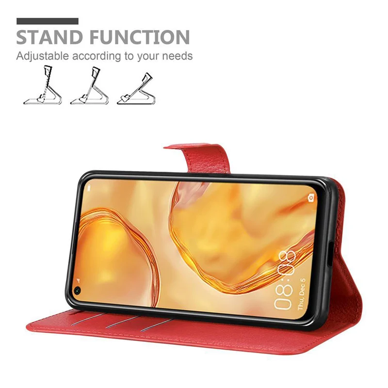 Cadorabo Hülle kompatibel mit Huawei NOVA 6 SE / P40 LITE / NOVA 7i Schutzhülle mit Magnetverschluss, Standfunktion und Kartenfach