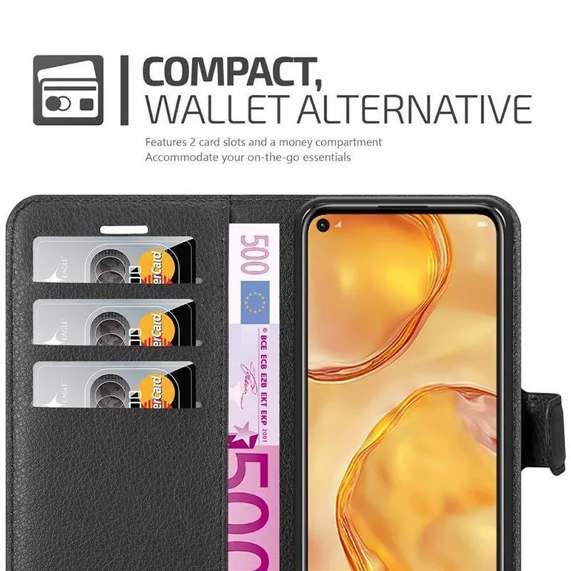 Cadorabo Hülle kompatibel mit Huawei NOVA 6 SE / P40 LITE / NOVA 7i Schutzhülle mit Magnetverschluss, Standfunktion und Kartenfach
