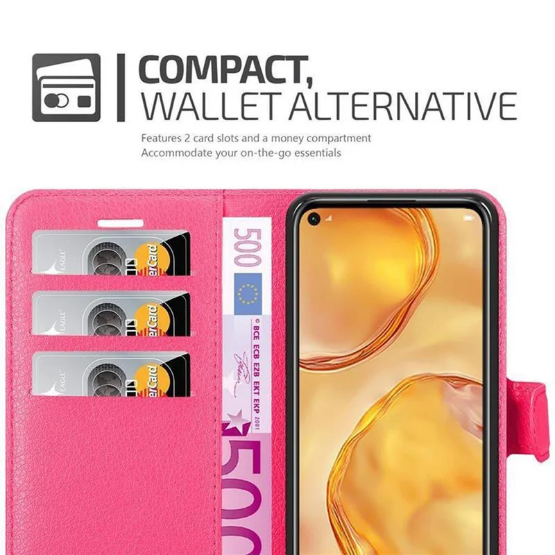 Cadorabo Hülle kompatibel mit Huawei NOVA 6 SE / P40 LITE / NOVA 7i Schutzhülle mit Magnetverschluss, Standfunktion und Kartenfach