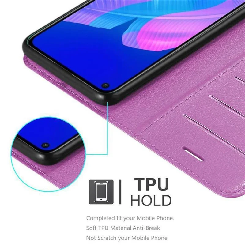 Cadorabo Hülle kompatibel mit Huawei P40 LITE E Schutzhülle mit Magnetverschluss, Standfunktion und Kartenfach