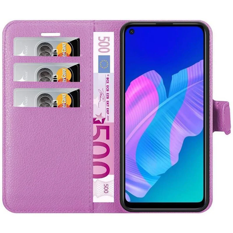 Cadorabo Hülle kompatibel mit Huawei P40 LITE E Schutzhülle mit Magnetverschluss, Standfunktion und Kartenfach