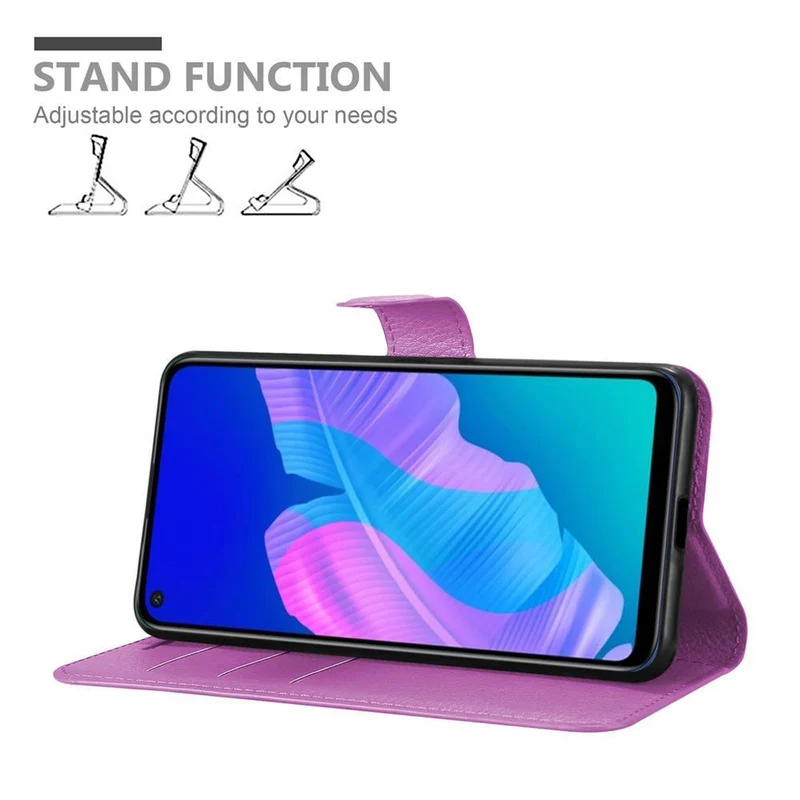Cadorabo Hülle kompatibel mit Huawei P40 LITE E Schutzhülle mit Magnetverschluss, Standfunktion und Kartenfach