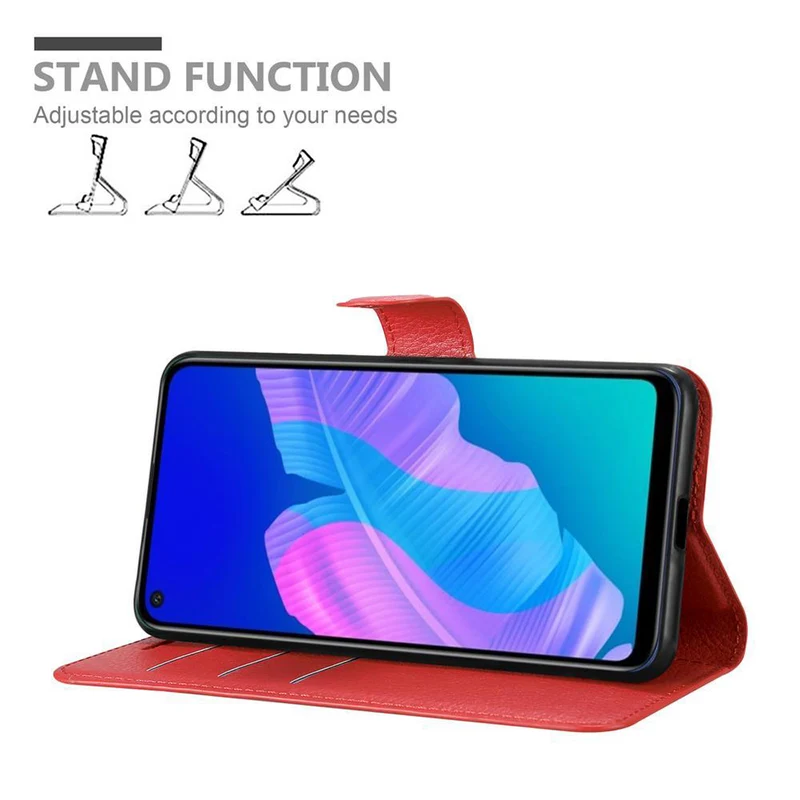 Cadorabo Hülle kompatibel mit Huawei P40 LITE E Schutzhülle mit Magnetverschluss, Standfunktion und Kartenfach