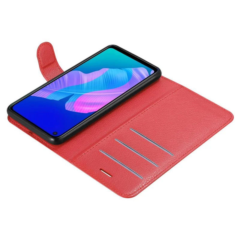 Cadorabo Hülle kompatibel mit Huawei P40 LITE E Schutzhülle mit Magnetverschluss, Standfunktion und Kartenfach