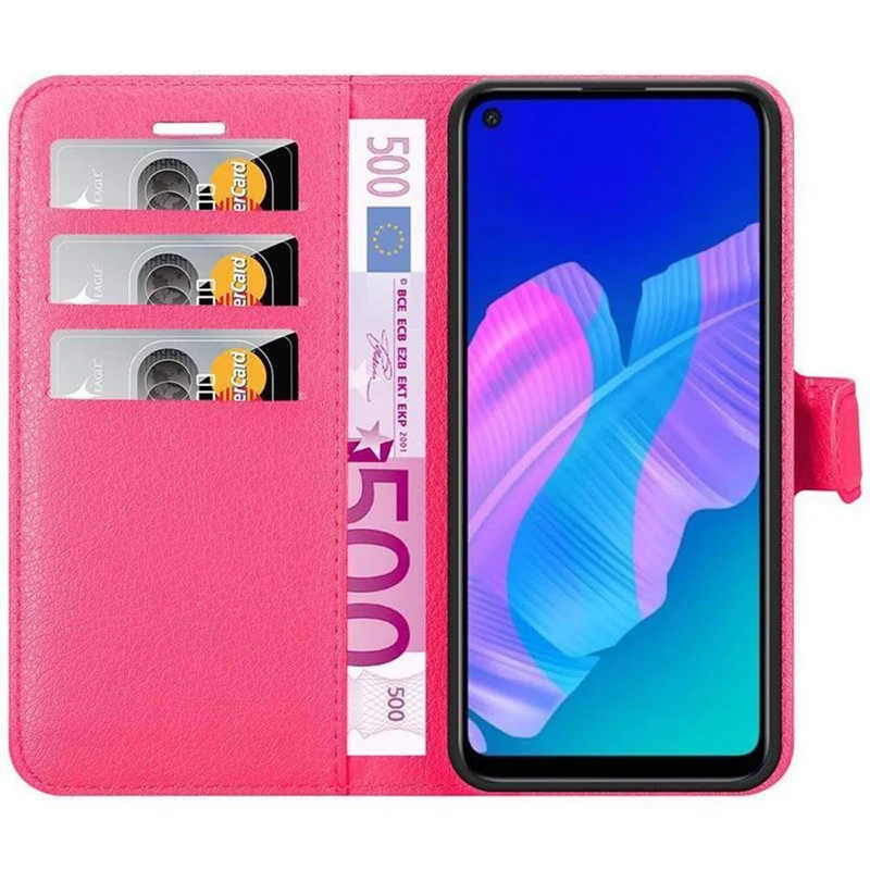 Cadorabo Hülle kompatibel mit Huawei P40 LITE E Schutzhülle mit Magnetverschluss, Standfunktion und Kartenfach