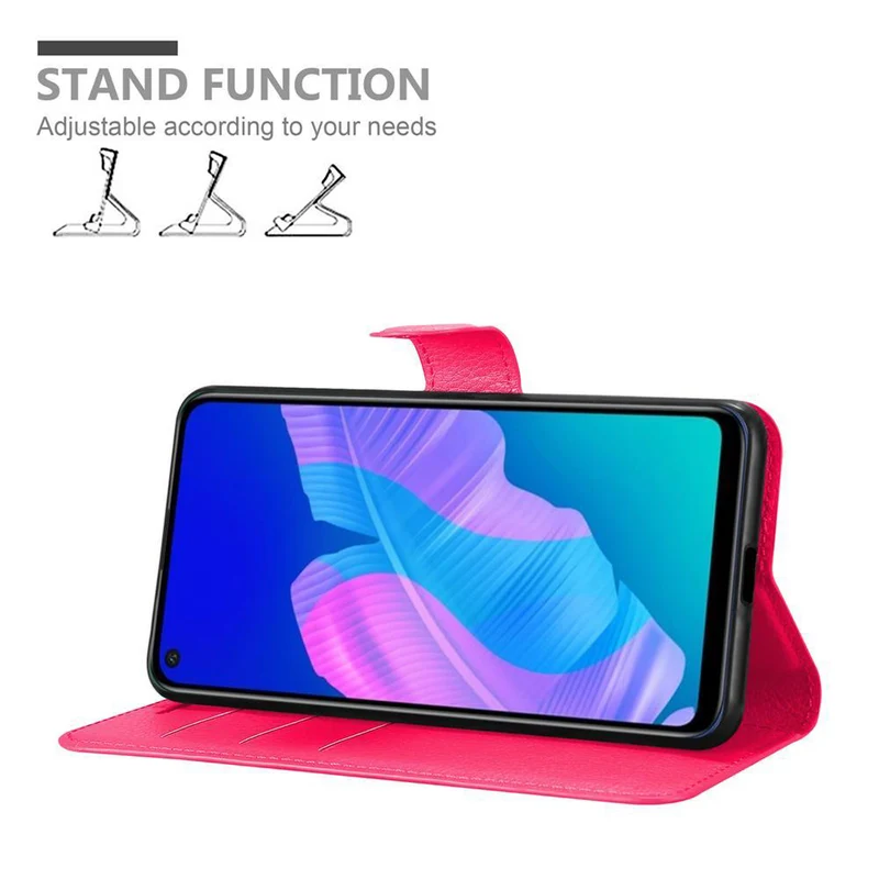 Cadorabo Hülle kompatibel mit Huawei P40 LITE E Schutzhülle mit Magnetverschluss, Standfunktion und Kartenfach