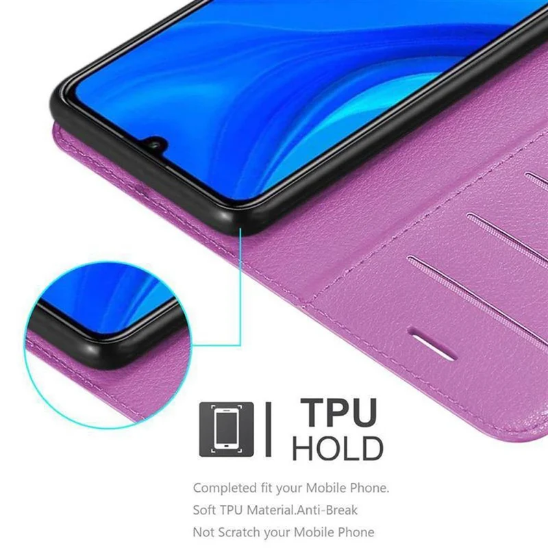 Cadorabo Hülle kompatibel mit Huawei P SMART 2020 Schutzhülle mit Magnetverschluss, Standfunktion und Kartenfach