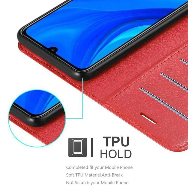 Cadorabo Hülle kompatibel mit Huawei P SMART 2020 Schutzhülle mit Magnetverschluss, Standfunktion und Kartenfach