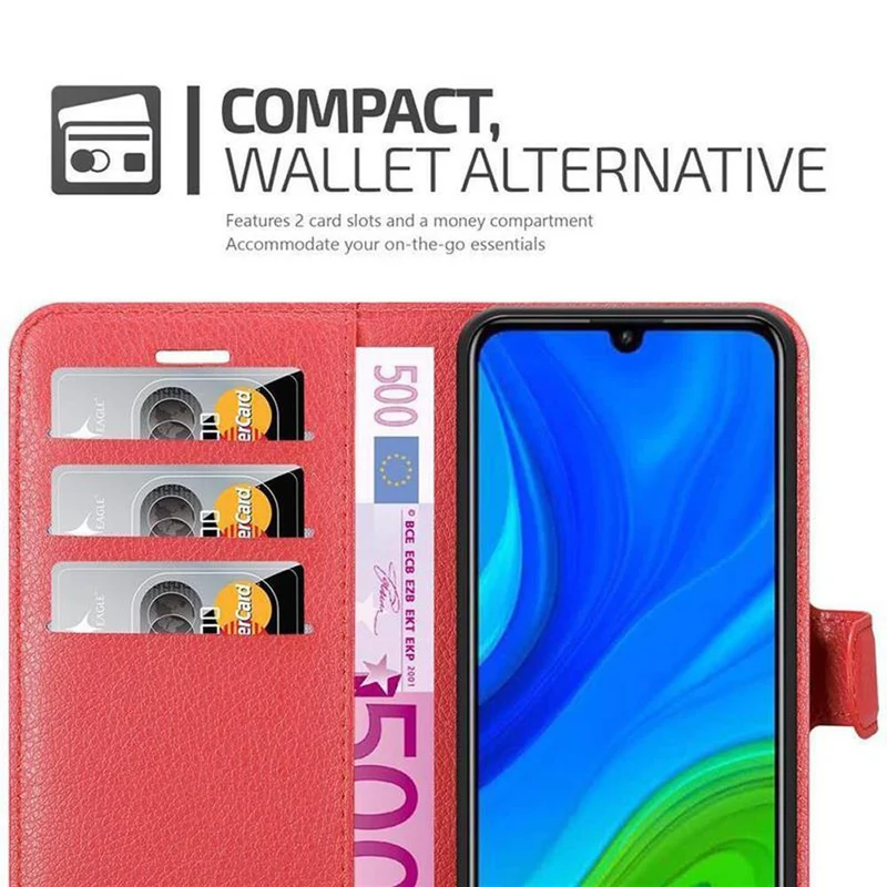 Cadorabo Hülle kompatibel mit Huawei P SMART 2020 Schutzhülle mit Magnetverschluss, Standfunktion und Kartenfach