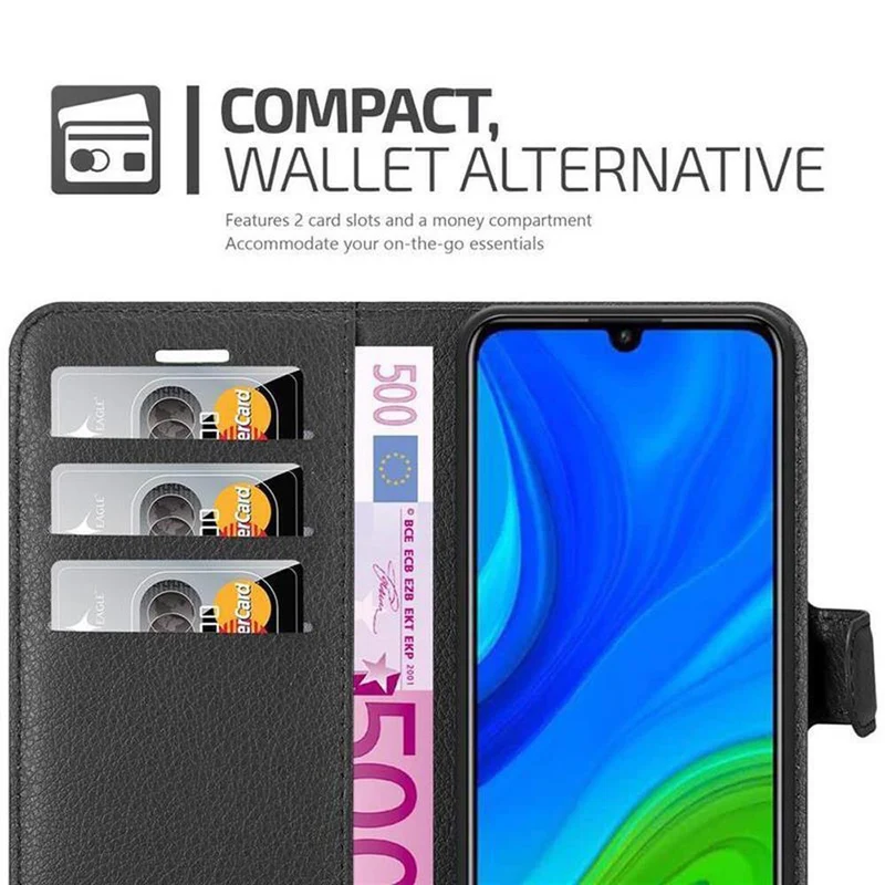 Cadorabo Hülle kompatibel mit Huawei P SMART 2020 Schutzhülle mit Magnetverschluss, Standfunktion und Kartenfach