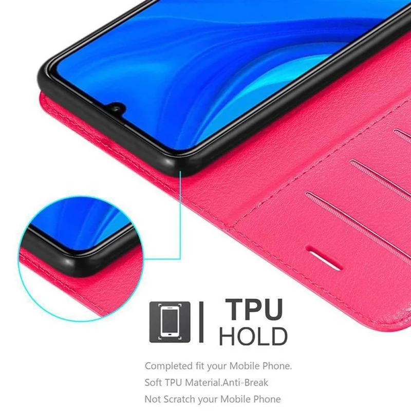 Cadorabo Hülle kompatibel mit Huawei P SMART 2020 Schutzhülle mit Magnetverschluss, Standfunktion und Kartenfach