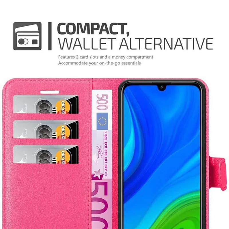 Cadorabo Hülle kompatibel mit Huawei P SMART 2020 Schutzhülle mit Magnetverschluss, Standfunktion und Kartenfach