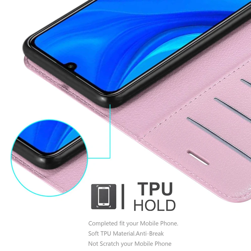 Cadorabo Hülle kompatibel mit Huawei P SMART 2020 Schutzhülle mit Magnetverschluss, Standfunktion und Kartenfach