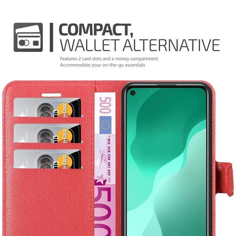 Cadorabo Hülle kompatibel mit Huawei NOVA 7 SE Schutzhülle mit Magnetverschluss, Standfunktion und Kartenfach