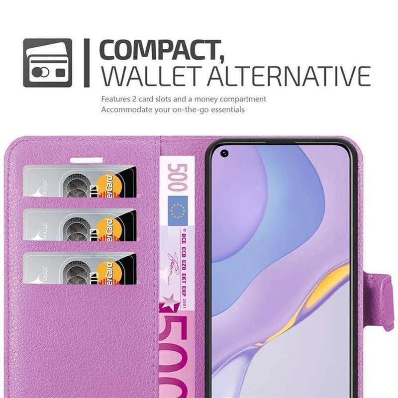 Cadorabo Hülle kompatibel mit Huawei NOVA 7 5G Schutzhülle mit Magnetverschluss, Standfunktion und Kartenfach
