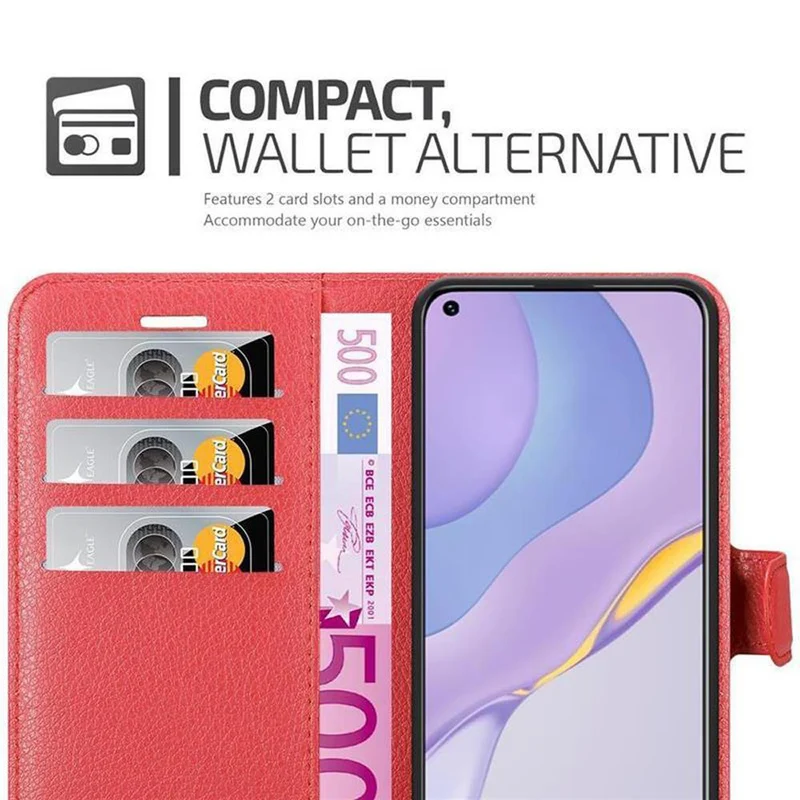 Cadorabo Hülle kompatibel mit Huawei NOVA 7 5G Schutzhülle mit Magnetverschluss, Standfunktion und Kartenfach