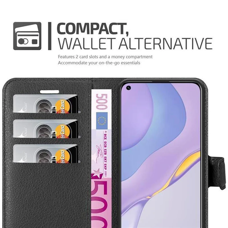 Cadorabo Hülle kompatibel mit Huawei NOVA 7 5G Schutzhülle mit Magnetverschluss, Standfunktion und Kartenfach