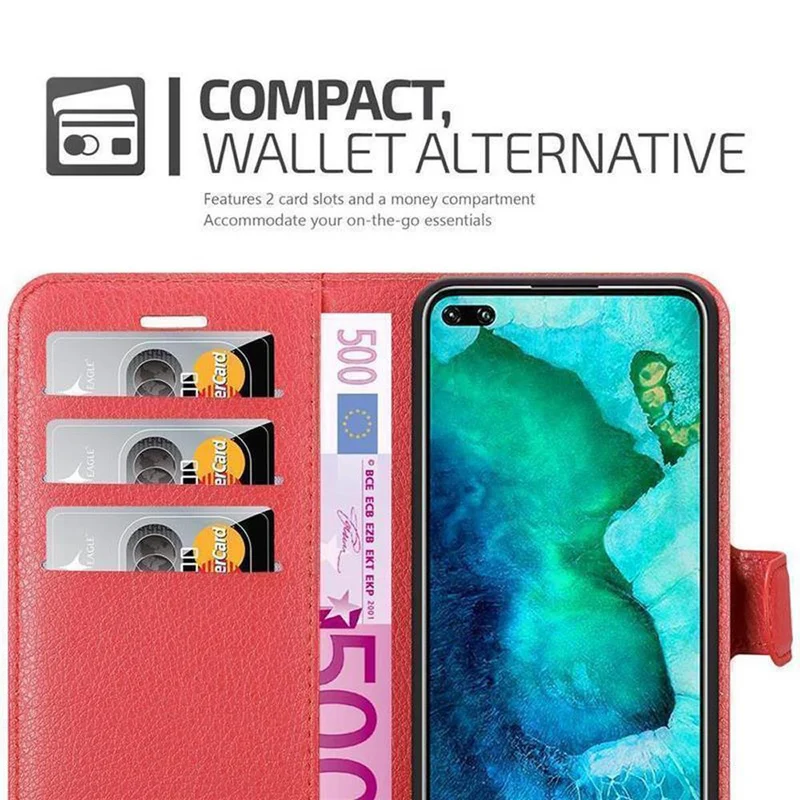 Cadorabo Hülle kompatibel mit Honor View 30 PRO Schutzhülle mit Magnetverschluss, Standfunktion und Kartenfach