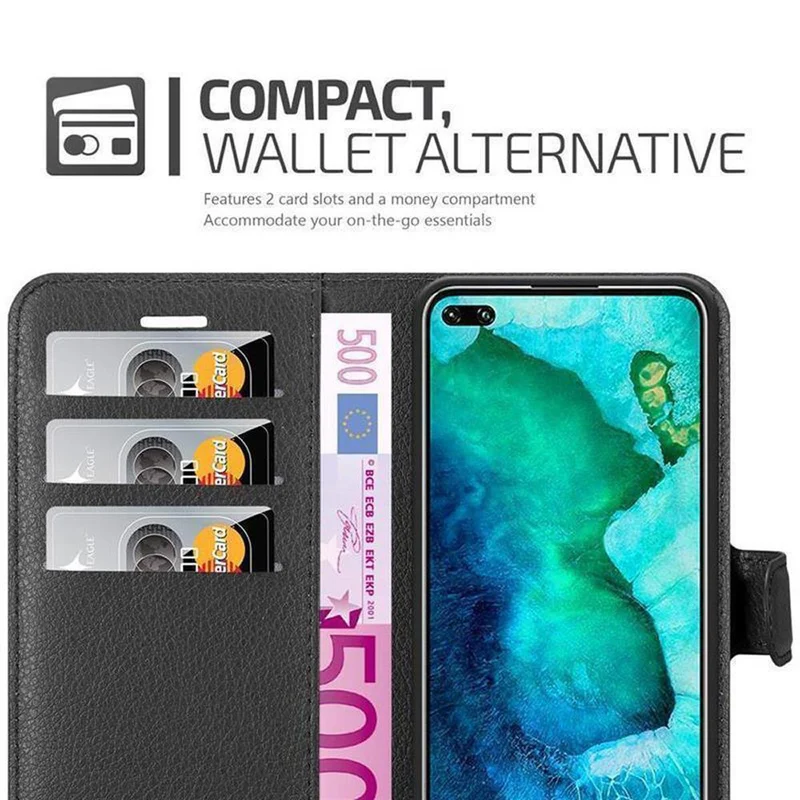 Cadorabo Hülle kompatibel mit Honor View 30 PRO Schutzhülle mit Magnetverschluss, Standfunktion und Kartenfach