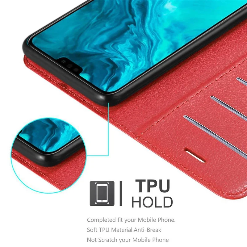 Cadorabo Hülle kompatibel mit Honor 9X LITE Schutzhülle mit Magnetverschluss, Standfunktion und Kartenfach