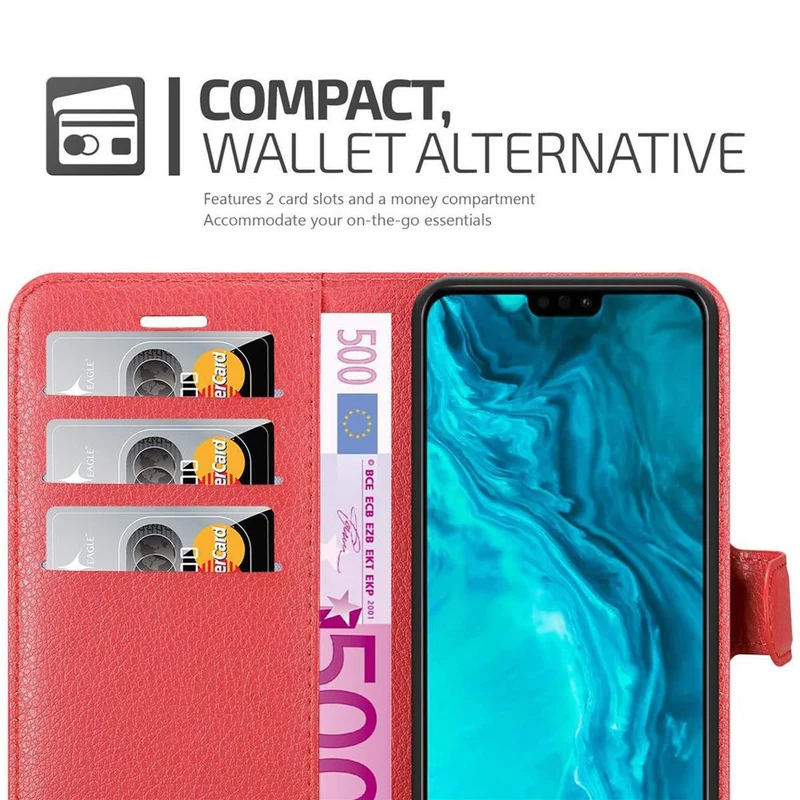 Cadorabo Hülle kompatibel mit Honor 9X LITE Schutzhülle mit Magnetverschluss, Standfunktion und Kartenfach
