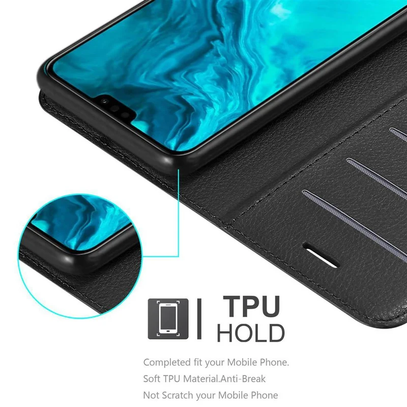 Cadorabo Hülle kompatibel mit Honor 9X LITE Schutzhülle mit Magnetverschluss, Standfunktion und Kartenfach