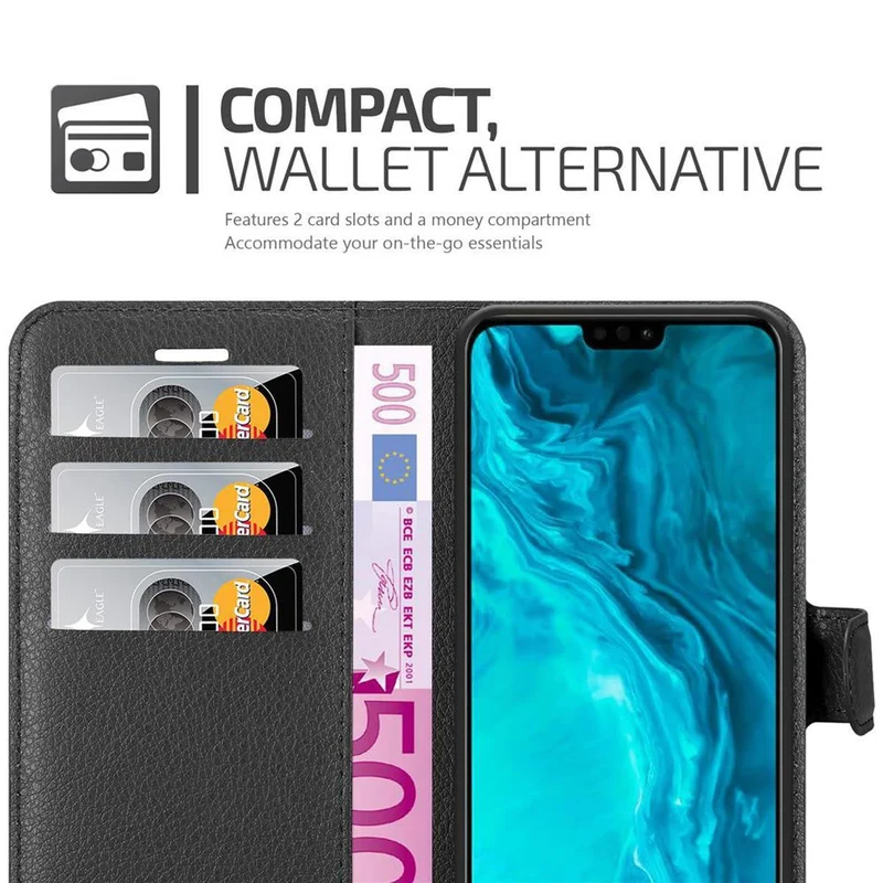 Cadorabo Hülle kompatibel mit Honor 9X LITE Schutzhülle mit Magnetverschluss, Standfunktion und Kartenfach