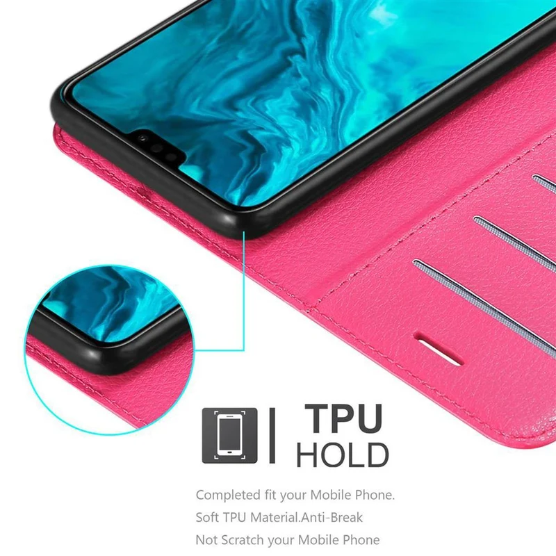 Cadorabo Hülle kompatibel mit Honor 9X LITE Schutzhülle mit Magnetverschluss, Standfunktion und Kartenfach