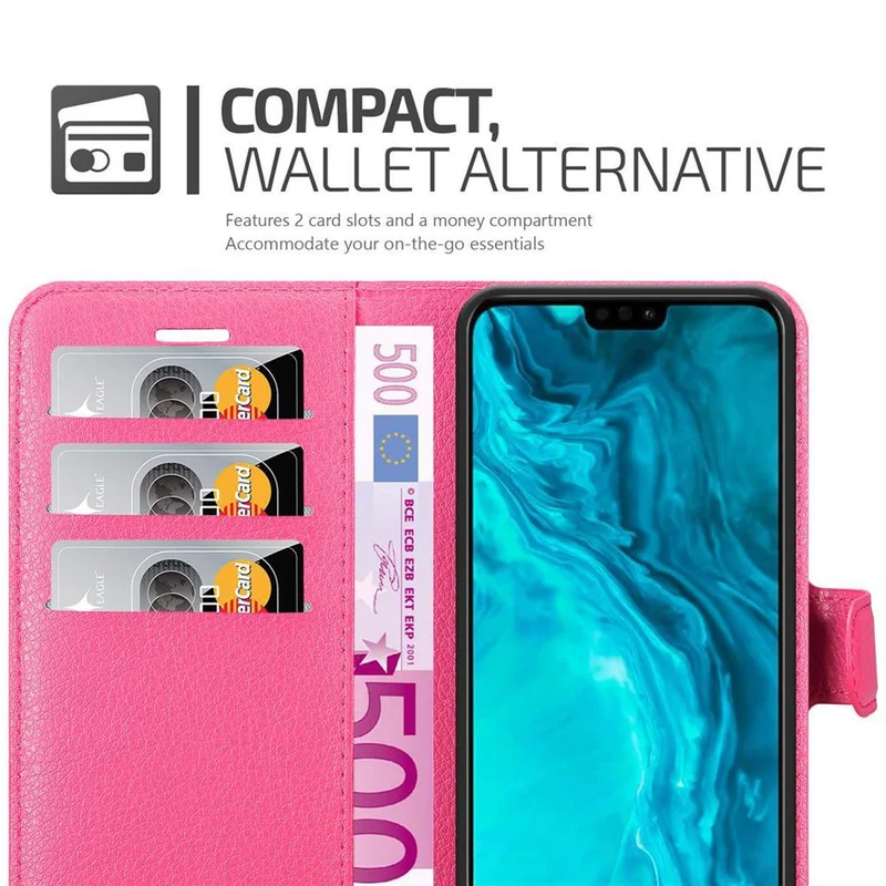 Cadorabo Hülle kompatibel mit Honor 9X LITE Schutzhülle mit Magnetverschluss, Standfunktion und Kartenfach