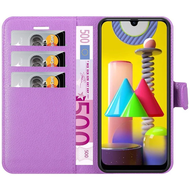 Cadorabo Hülle kompatibel mit Samsung Galaxy M31 Schutzhülle mit Magnetverschluss, Standfunktion und Kartenfach