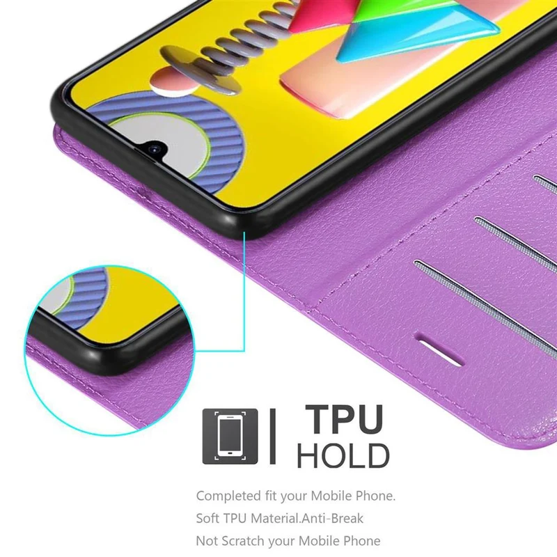Cadorabo Hülle kompatibel mit Samsung Galaxy M31 Schutzhülle mit Magnetverschluss, Standfunktion und Kartenfach