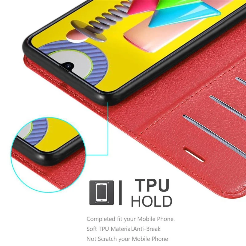 Cadorabo Hülle kompatibel mit Samsung Galaxy M31 Schutzhülle mit Magnetverschluss, Standfunktion und Kartenfach