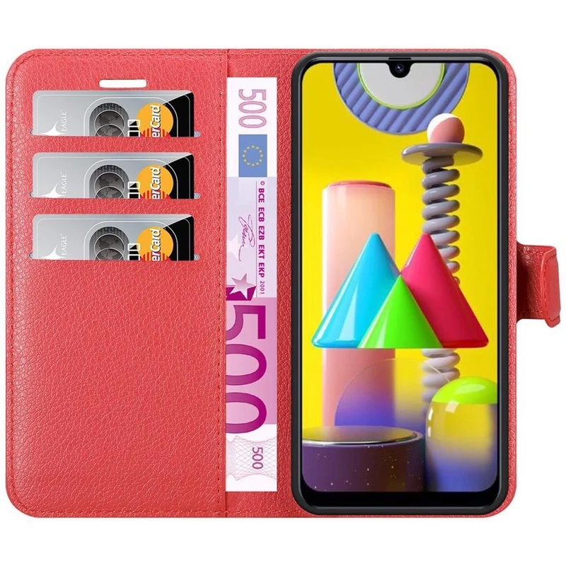 Cadorabo Hülle kompatibel mit Samsung Galaxy M31 Schutzhülle mit Magnetverschluss, Standfunktion und Kartenfach