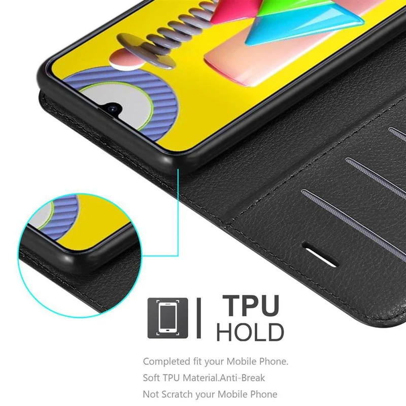 Cadorabo Hülle kompatibel mit Samsung Galaxy M31 Schutzhülle mit Magnetverschluss, Standfunktion und Kartenfach